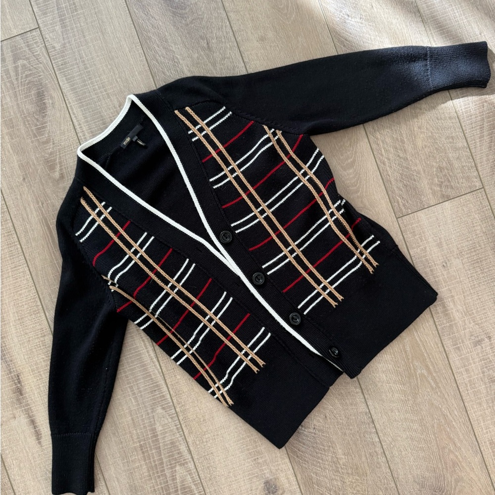 Authentic Maje - Black and White Knit Cardigan